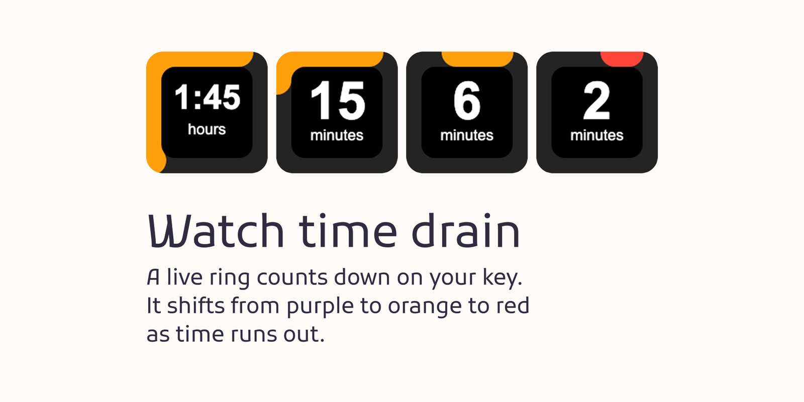 Watch time drain — countdown ring progression